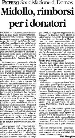 Midollo, rimborsi per i donatori