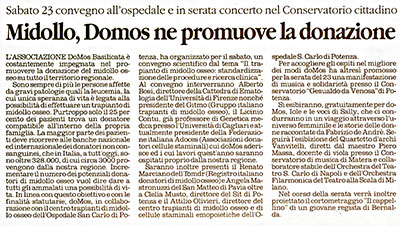Midollo, doMos ne promuove la donazione