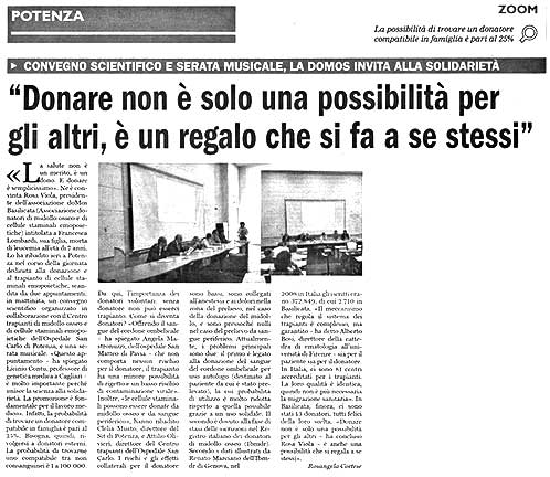 Donare non  solo una possibilit per gli altri,  un regalo che si fa a se stessi
