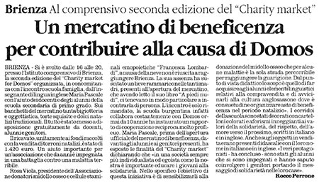 Un mercatino di beneficenza per contribuire alla causa di doMos