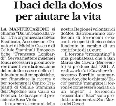 I baci della doMos per aiutare la vita