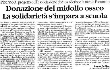 Donazione del midollo osseo - La solidariet s'impara a scuola