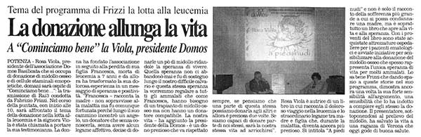 La donazione allunga la vita