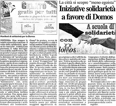 Iniziative di solidariet a favore di doMos
